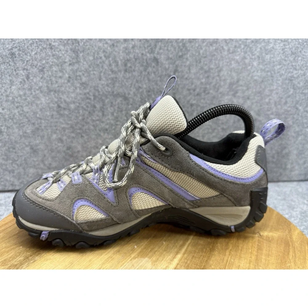 Merrell Women's Taupe and Lavender Hiking Sneakers - Picture 8 of 12